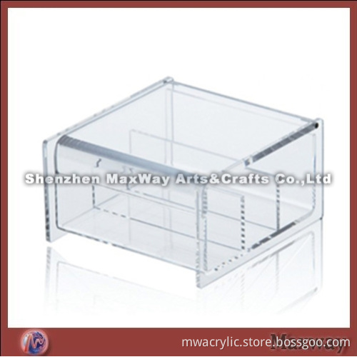Clear durable 3-pocket perspex business card holder/container